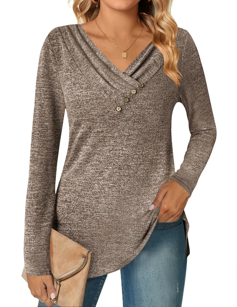Zeagoo Women's Casual Tunic Tops Long Sleeve Shirts
