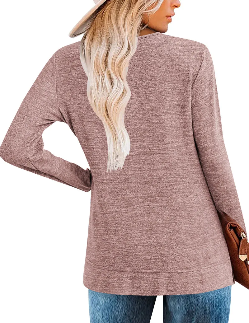 Zeagoo Women's Casual Tunic Tops Long Sleeve Shirts