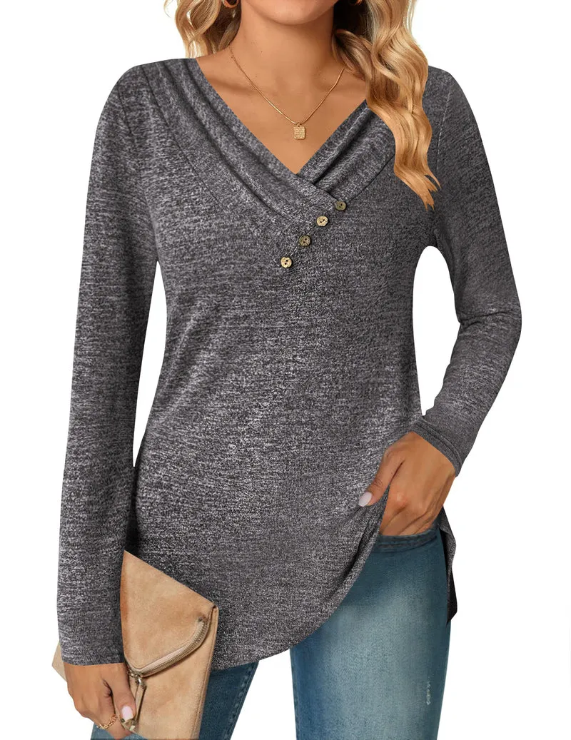 Zeagoo Women's Casual Tunic Tops Long Sleeve Shirts
