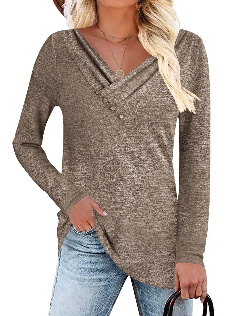Zeagoo Women's Casual Tunic Tops Long Sleeve Shirts