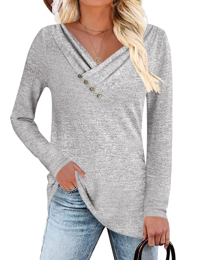 Zeagoo Women's Casual Tunic Tops Long Sleeve Shirts
