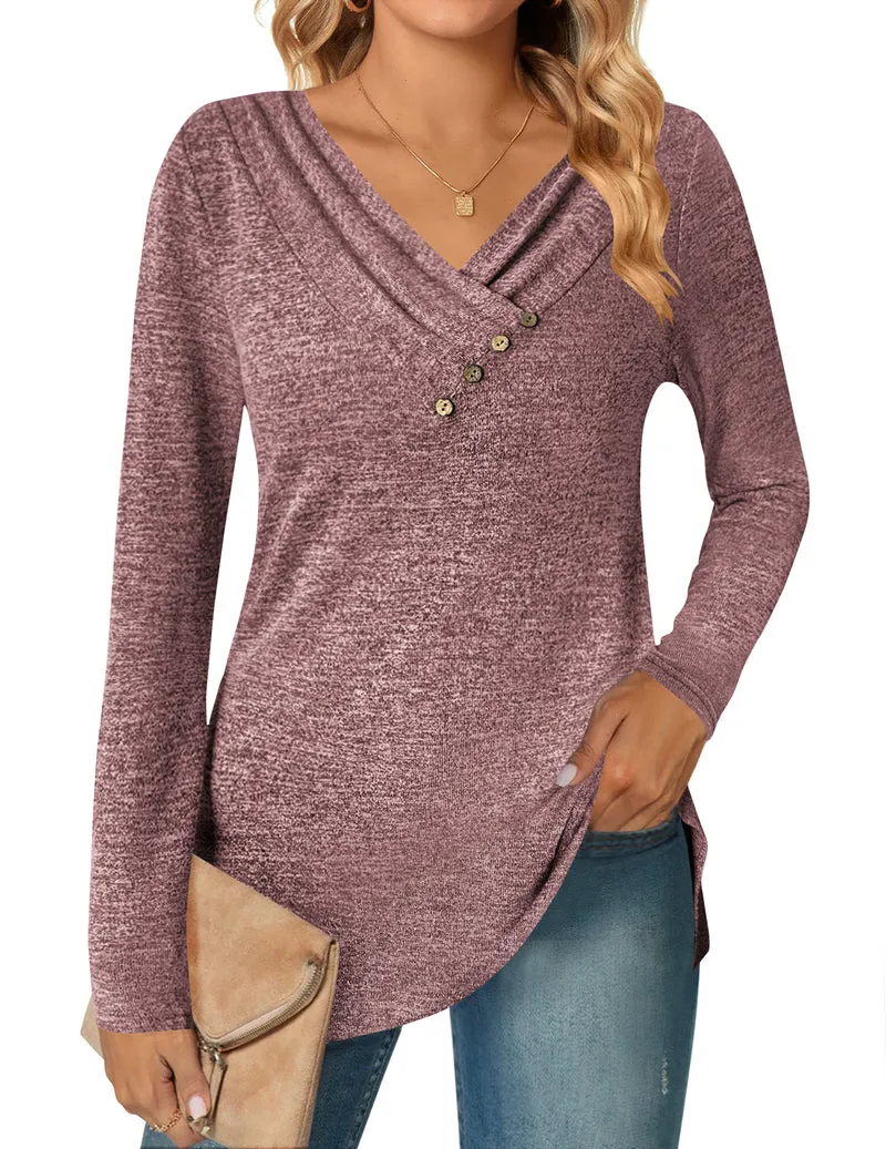 Zeagoo Women's Casual Tunic Tops Long Sleeve Shirts