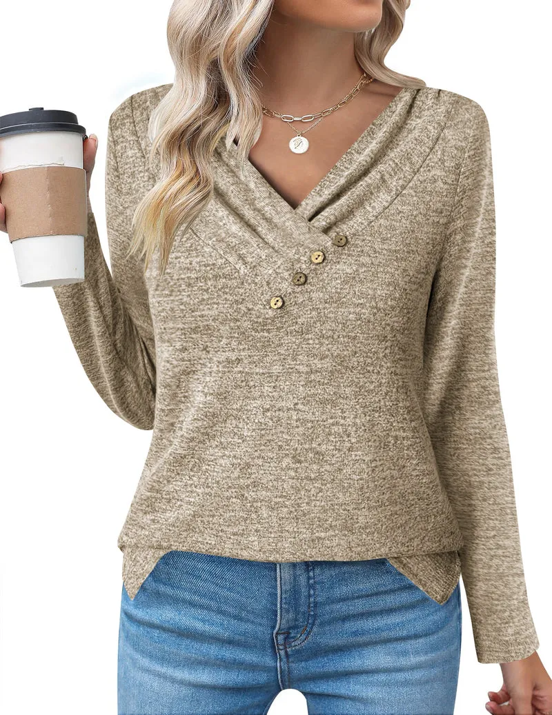 Zeagoo Women's Casual Tunic Tops Long Sleeve Shirts