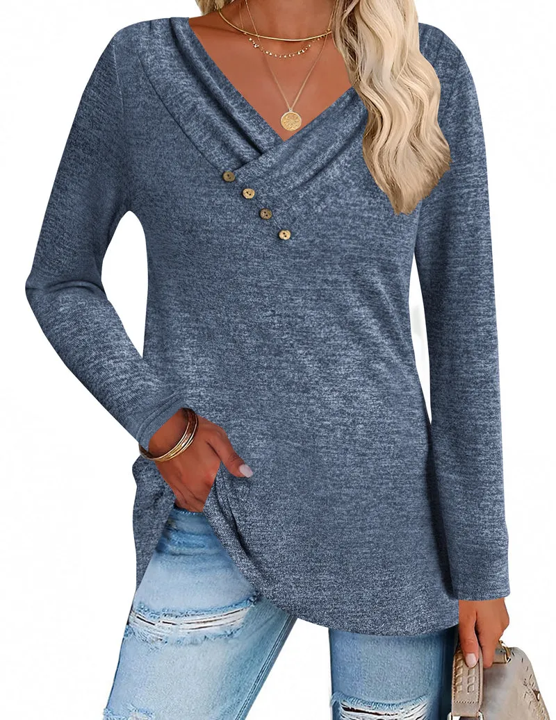Zeagoo Women's Casual Tunic Tops Long Sleeve Shirts