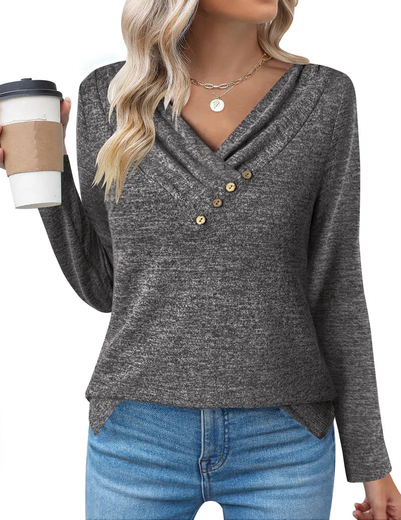 Zeagoo Women's Casual Tunic Tops Long Sleeve Shirts