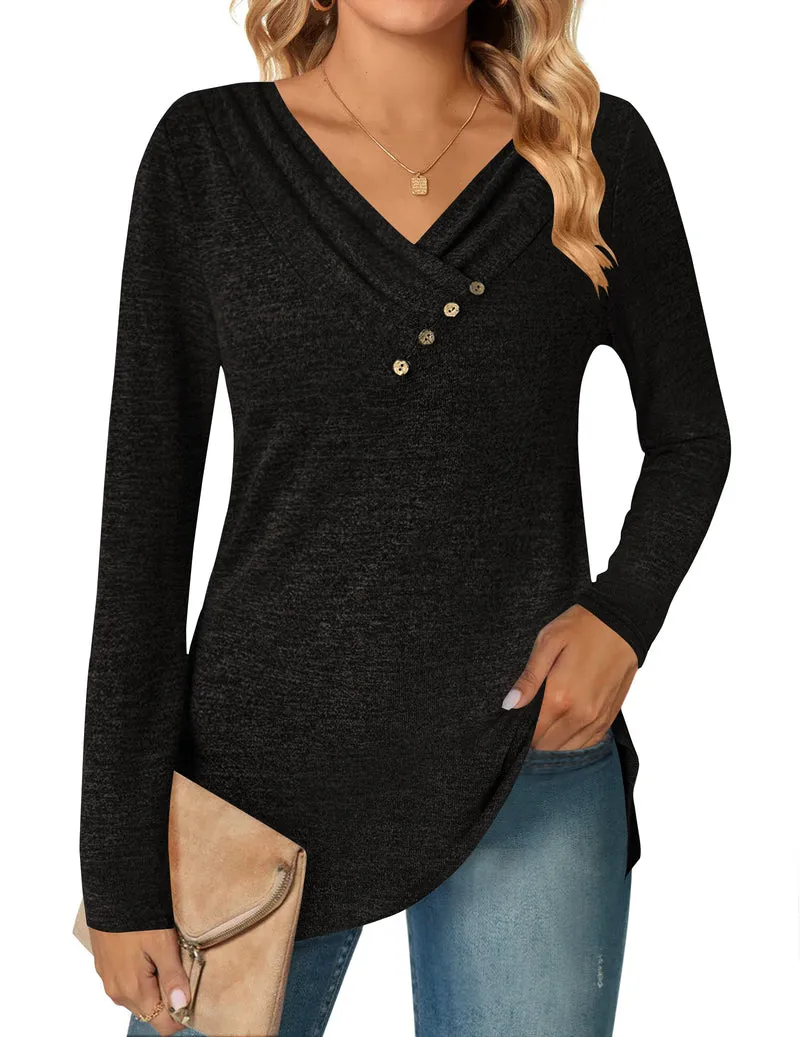 Zeagoo Women's Casual Tunic Tops Long Sleeve Shirts