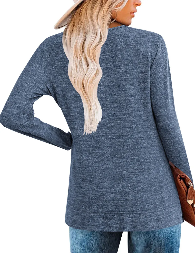 Zeagoo Women's Casual Tunic Tops Long Sleeve Shirts