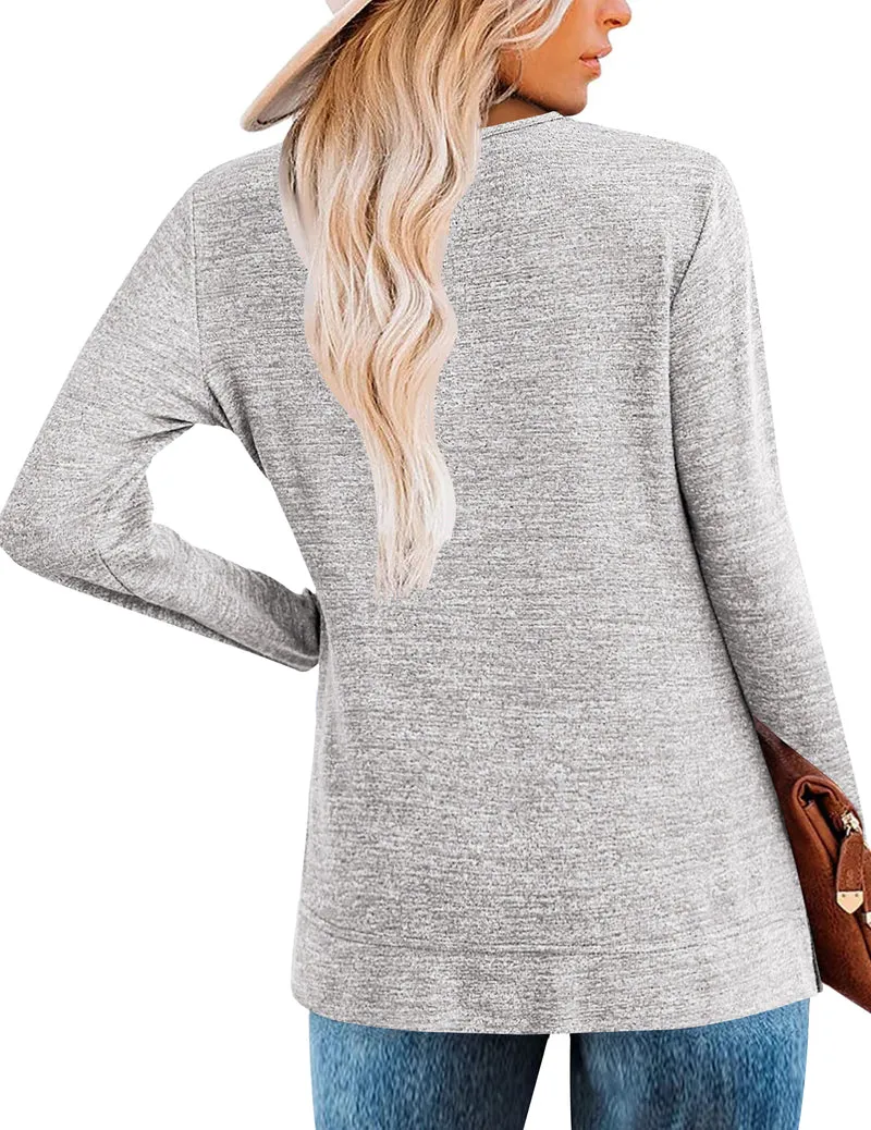 Zeagoo Women's Casual Tunic Tops Long Sleeve Shirts