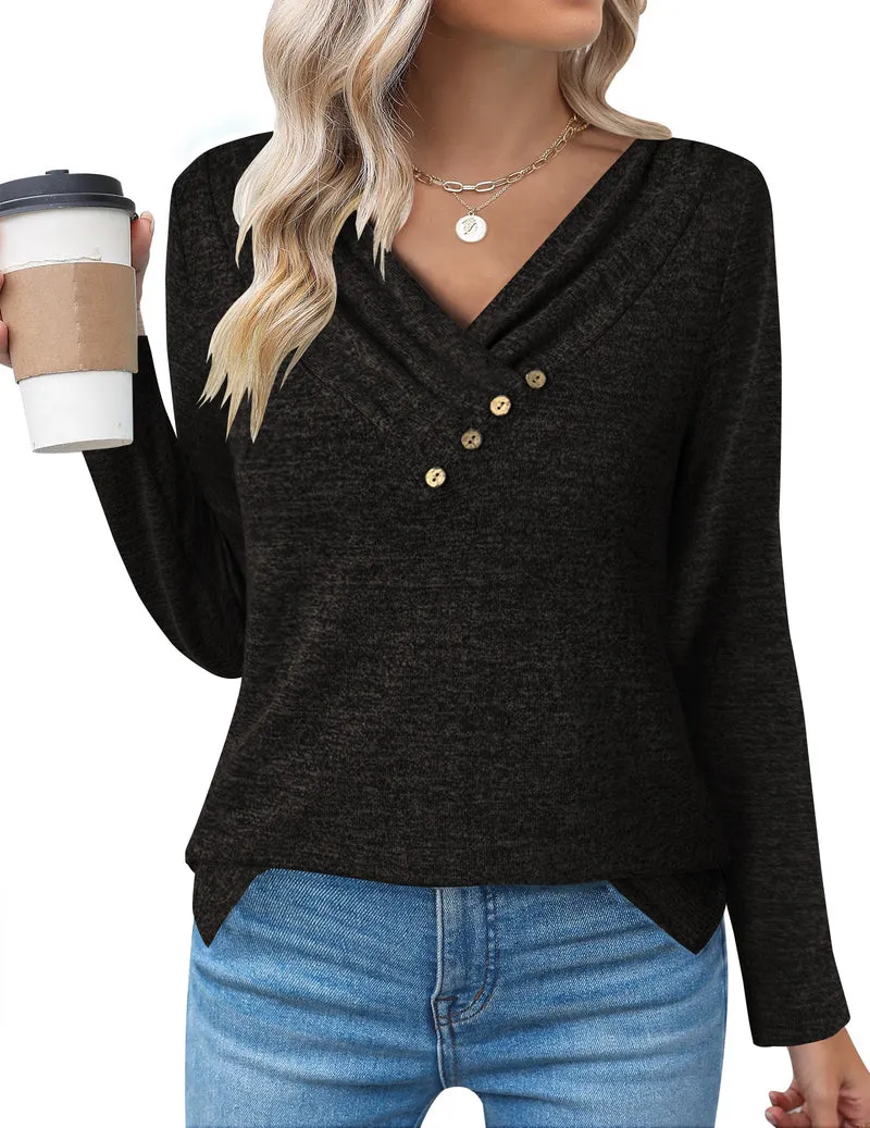 Zeagoo Women's Casual Tunic Tops Long Sleeve Shirts