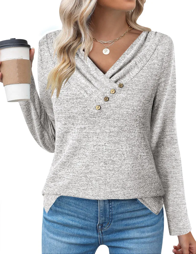 Zeagoo Women's Casual Tunic Tops Long Sleeve Shirts