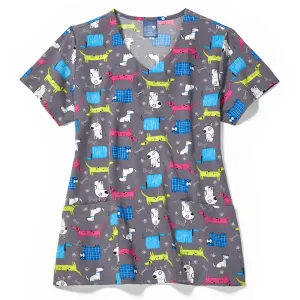 Zoe Chloe Performance V-Neck Print Scrub Top (Z12213)
