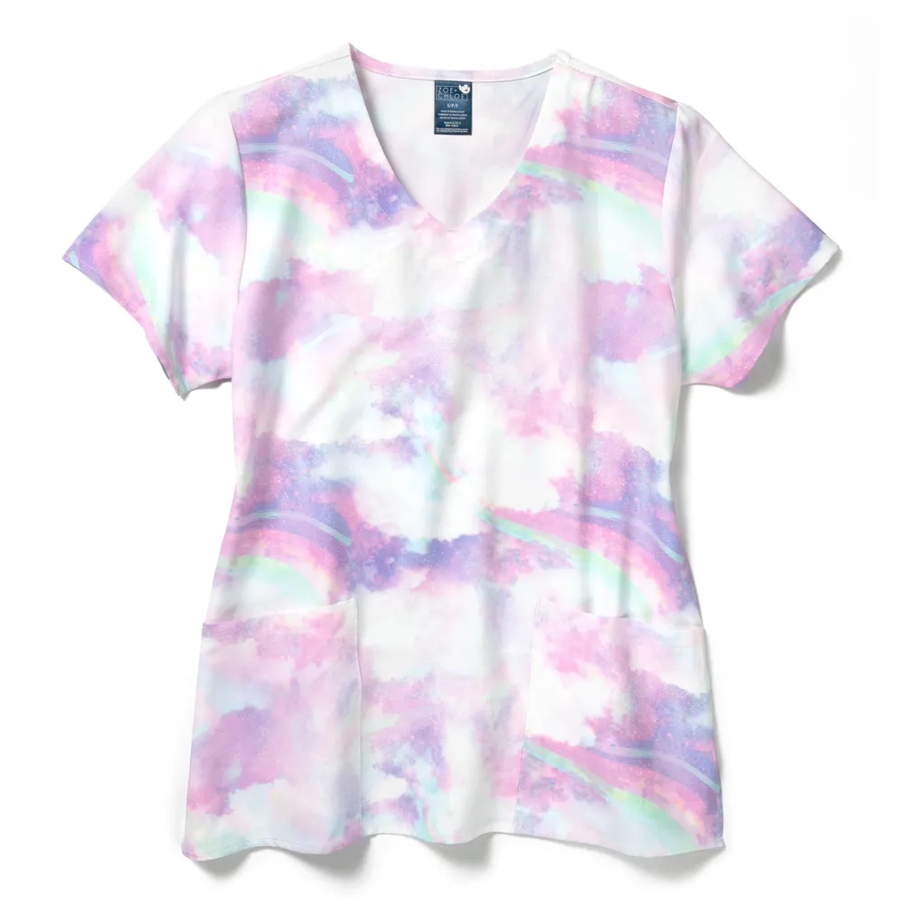 Zoe Chloe Performance V-Neck Print Scrub Top (Z12213)